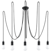 Lustre minimaliste noir 5 lampes – modèle Aethron