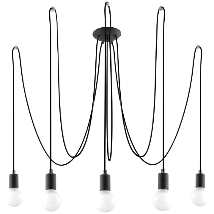Lustre minimaliste noir 5 lampes – modèle Aethron