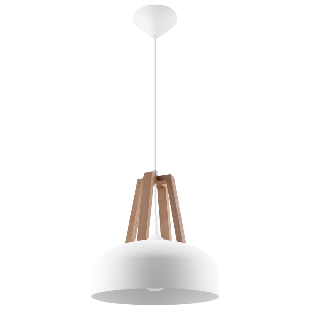 Suspension scandinave blanc bois naturel – modèle Norvaya