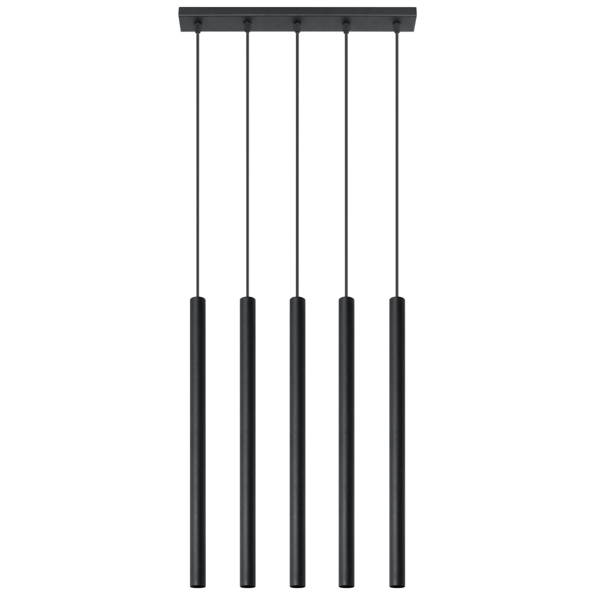 Zwarte stalen buishanglamp 5-lichts – modèle Arcania