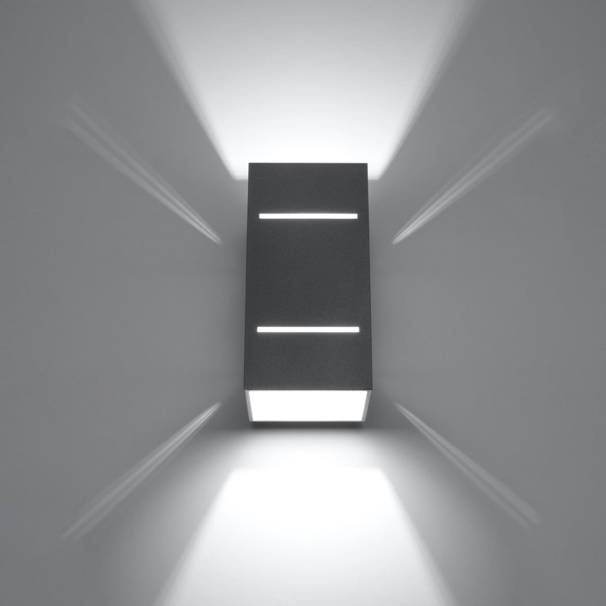 Wandleuchte aus modernem grauem Aluminium für das Wohnzimmer - Modell Nerion