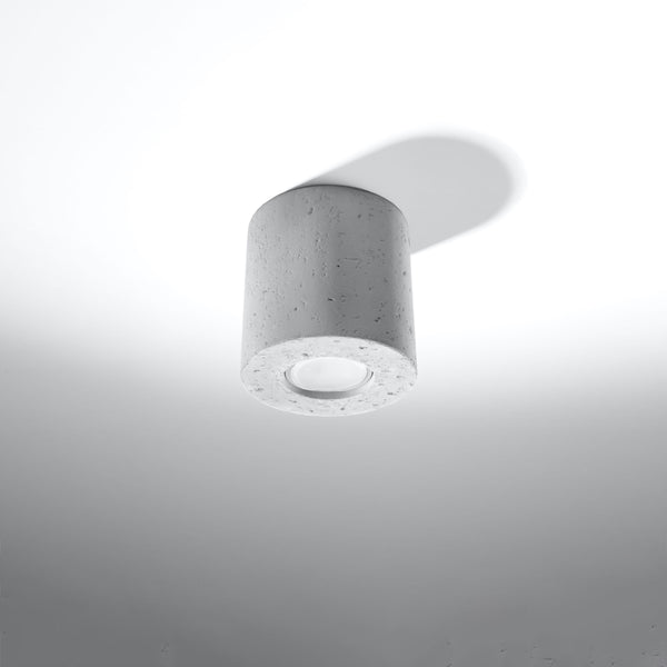 Industrial gray concrete ceiling light living room – Orphéos model