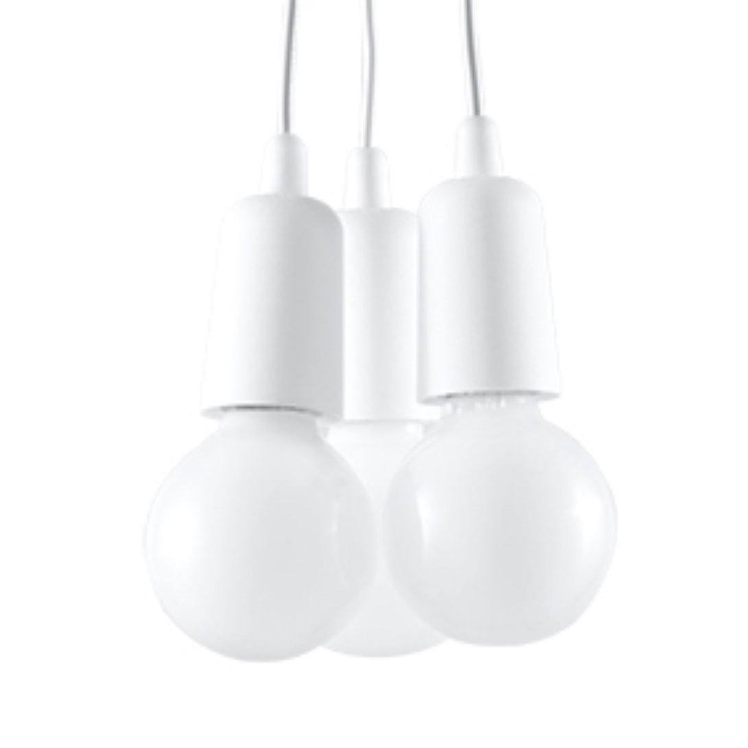 Suspension minimaliste blanche 3 ampoules – modèle Elvaris
