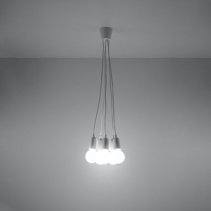 Minimalistische weiße Pendelleuchte mit Kabeln – Elvaris