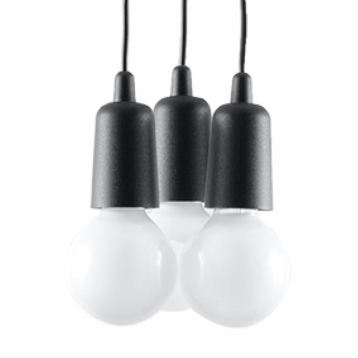 Minimalistische zwarte hanglamp 3-lichts – modèle Elvaris