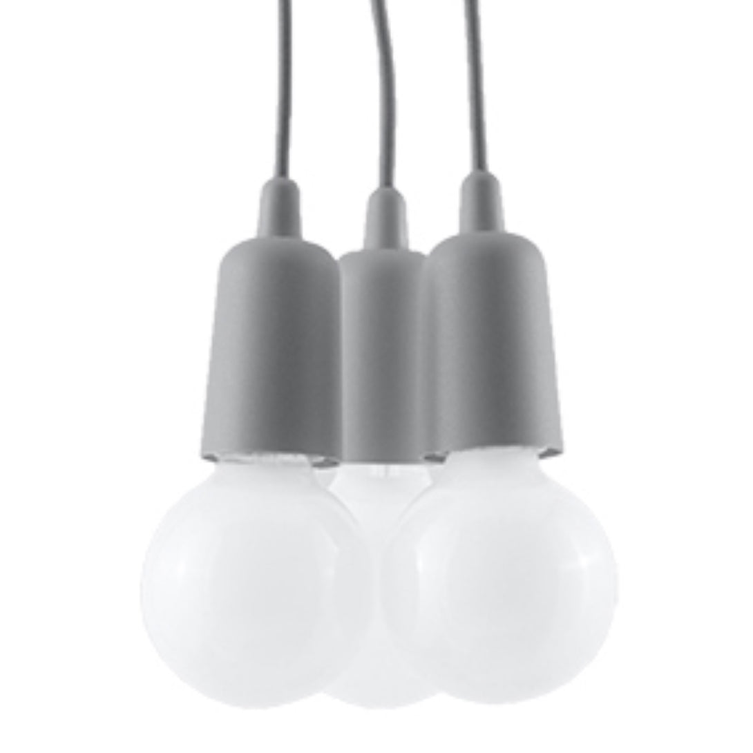 Suspension minimaliste gris 3 lumières – modèle Ardelio