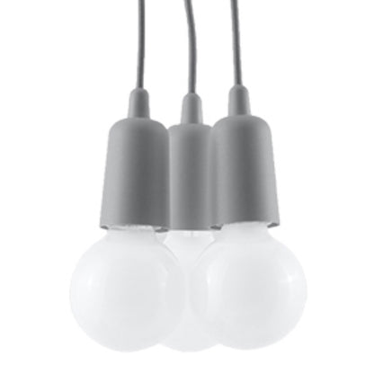 Minimalistische grijze hanglamp 3-lichts – modèle Ardelio