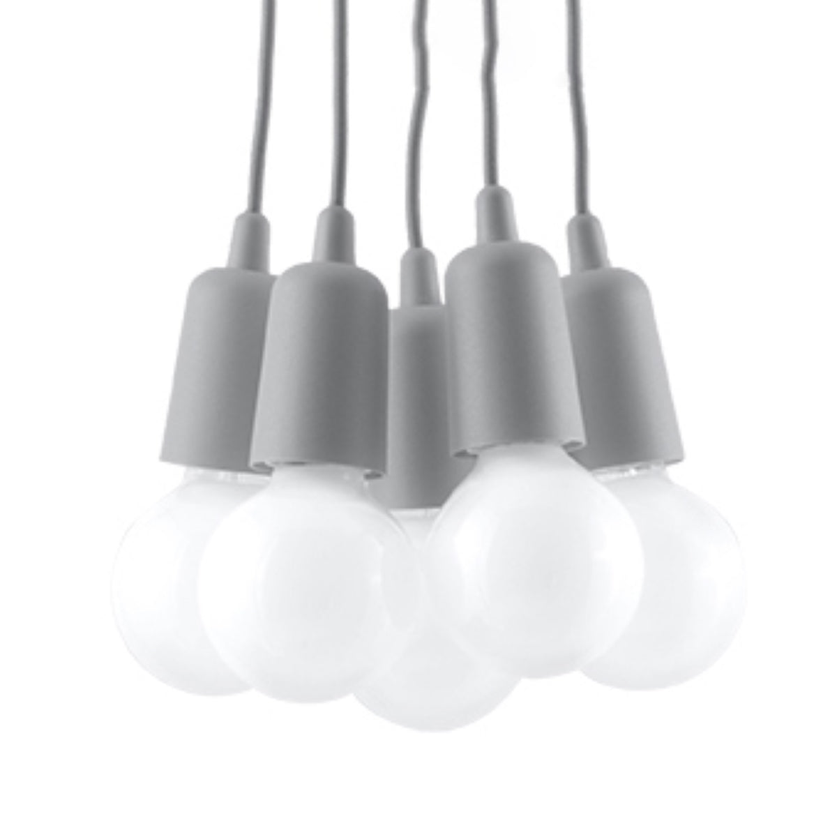 Minimalistische grijze hanglamp 5-lichts – modèle Ardanis