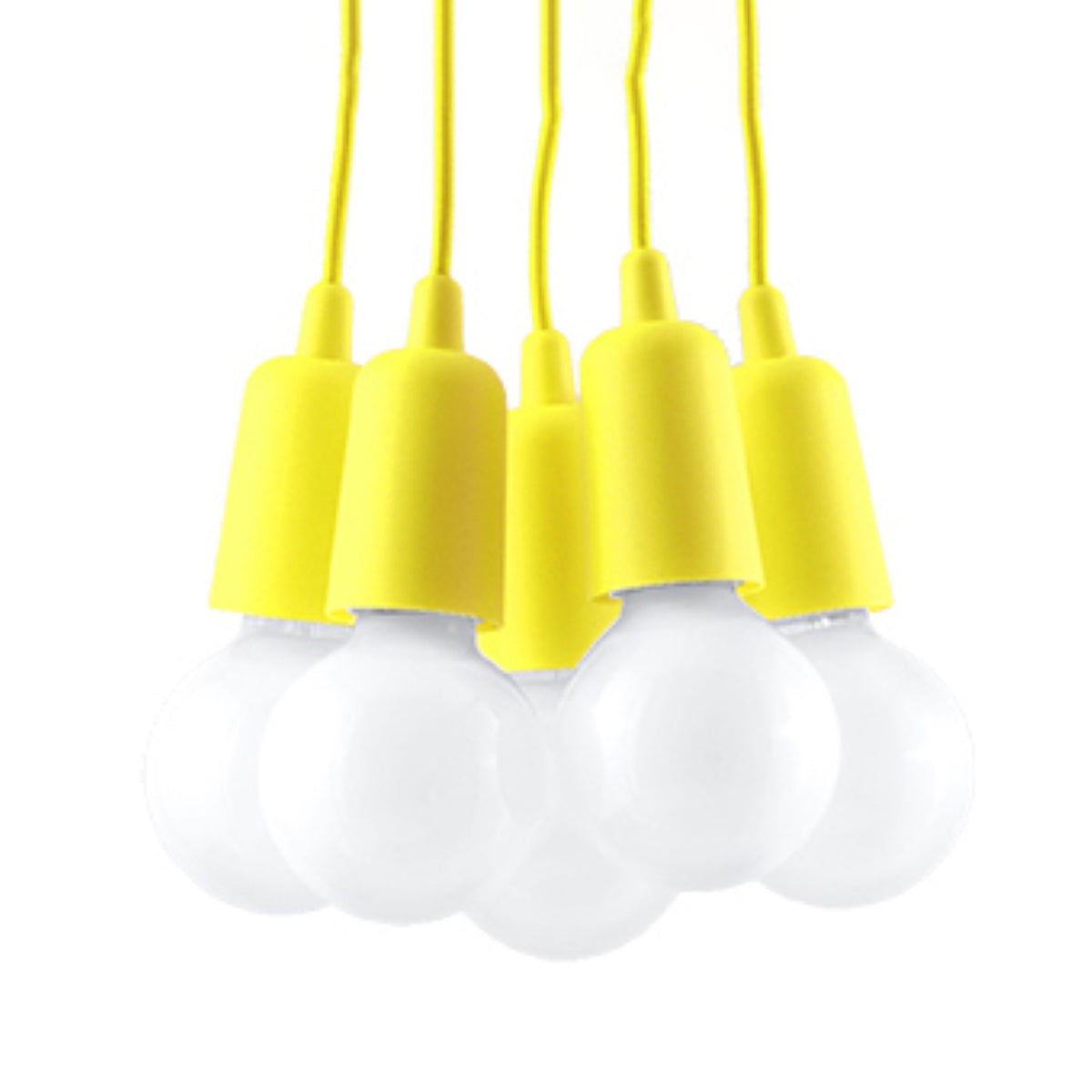 Suspension minimaliste jaune 5 lumières – Modello