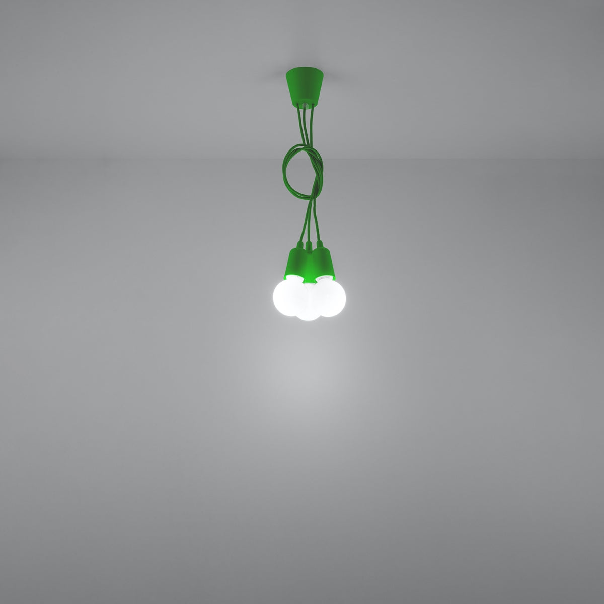 Suspension minimaliste verte 3 lumières – Modèle Veridra