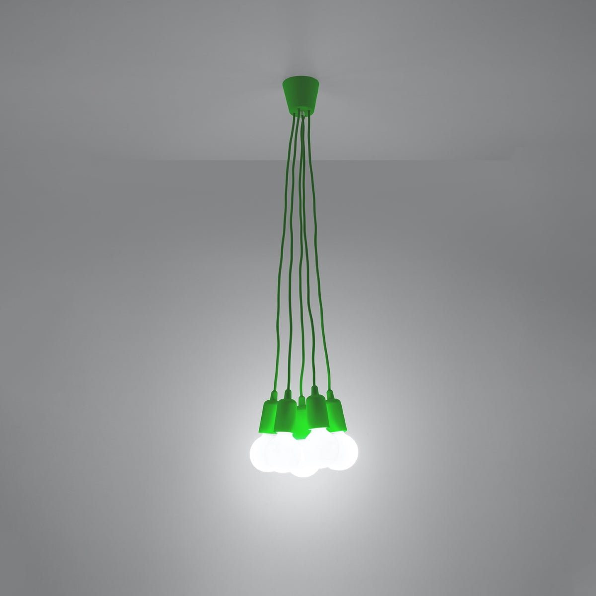 Suspension minimaliste verte 5 lumières – Modèle Verdisia