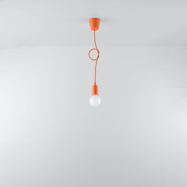 Suspension minimaliste orange pour salon – Modèle Solenya