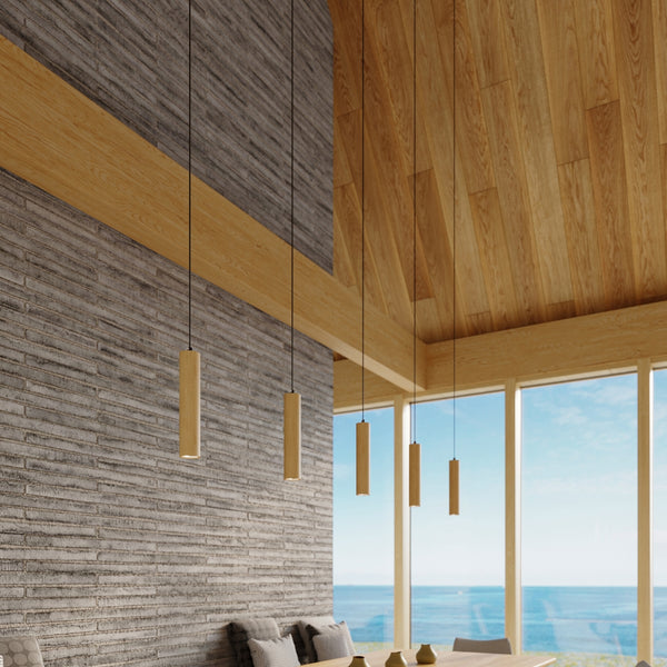 Scandinavian natural wood pendant light – Arelion model