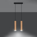 Scandinavian natural wood pendant light with 2 lights – Nørvaya