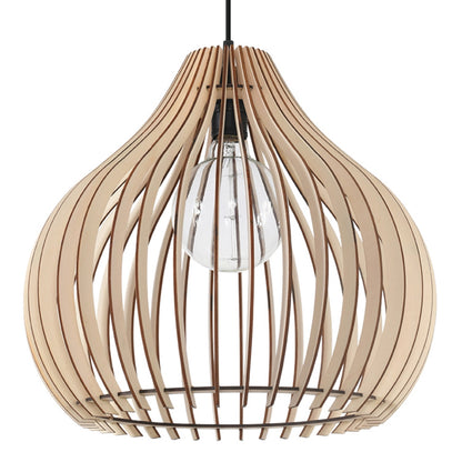 Scandinavische natuurlijk houten hanglamp woonkamer – modèle Norysia