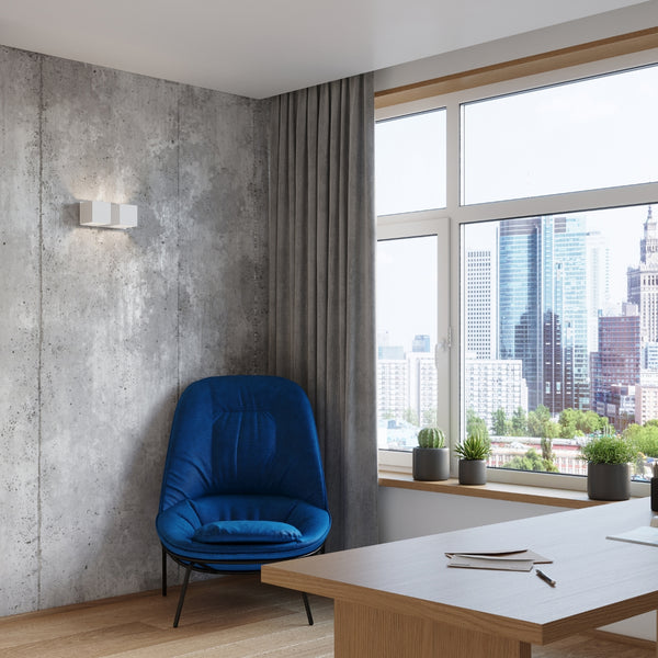 Moderne Wandleuchte aus weißem Aluminium – Modell Asterion