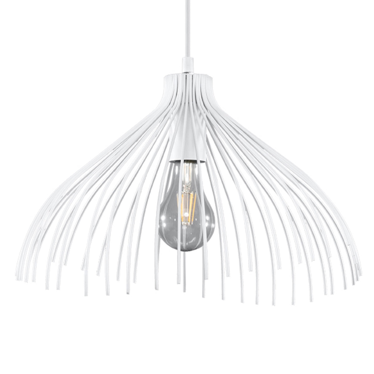 Industriële witte stalen hanglamp woonkamer – Modèle Zyralis