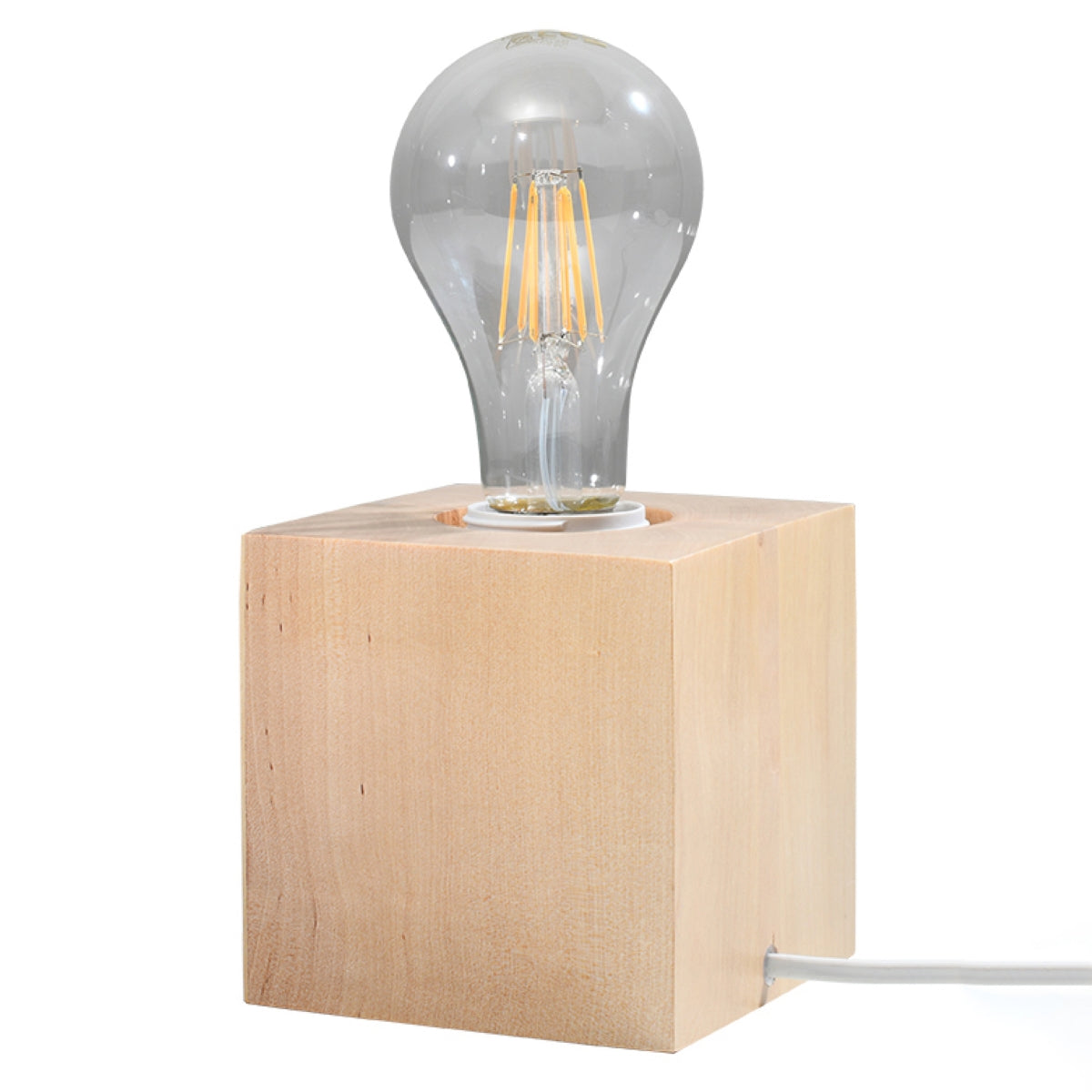 Minimalistische natuurlijk houten bureaulamp – Modèle Norvian