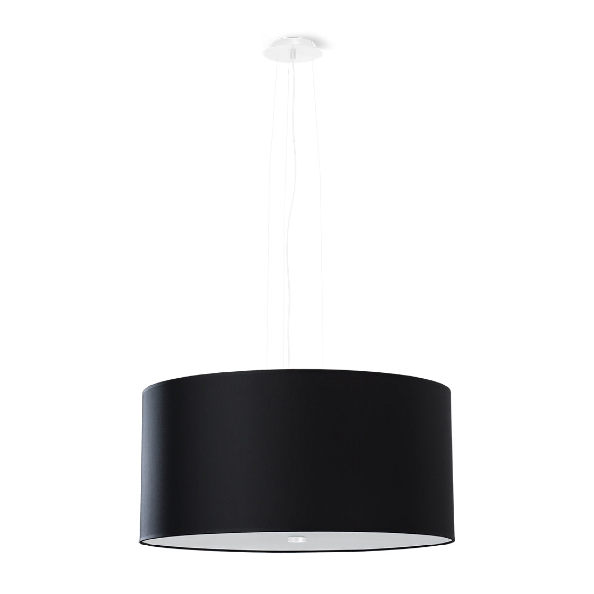 Minimalistische zwarte stofkroonluchter 5-lichts woonkamer – modèle Elaris