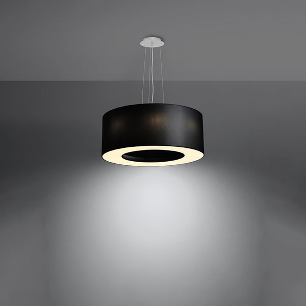 Minimalistische zwarte plafondlamp voor woonkamer – model Soleny
