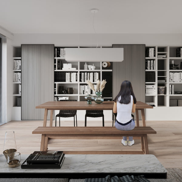 Minimalistische witte rechthoekige plafondlamp voor woonkamer – Orvella