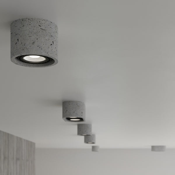 Minimalistische grijze betonnen plafondlamp woonkamer – Model Orsyn