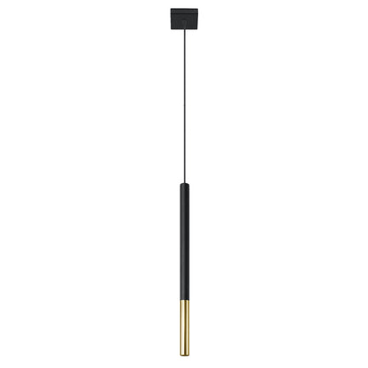 Hanglamp buis zwart en goud modern – Modèle Asterionis