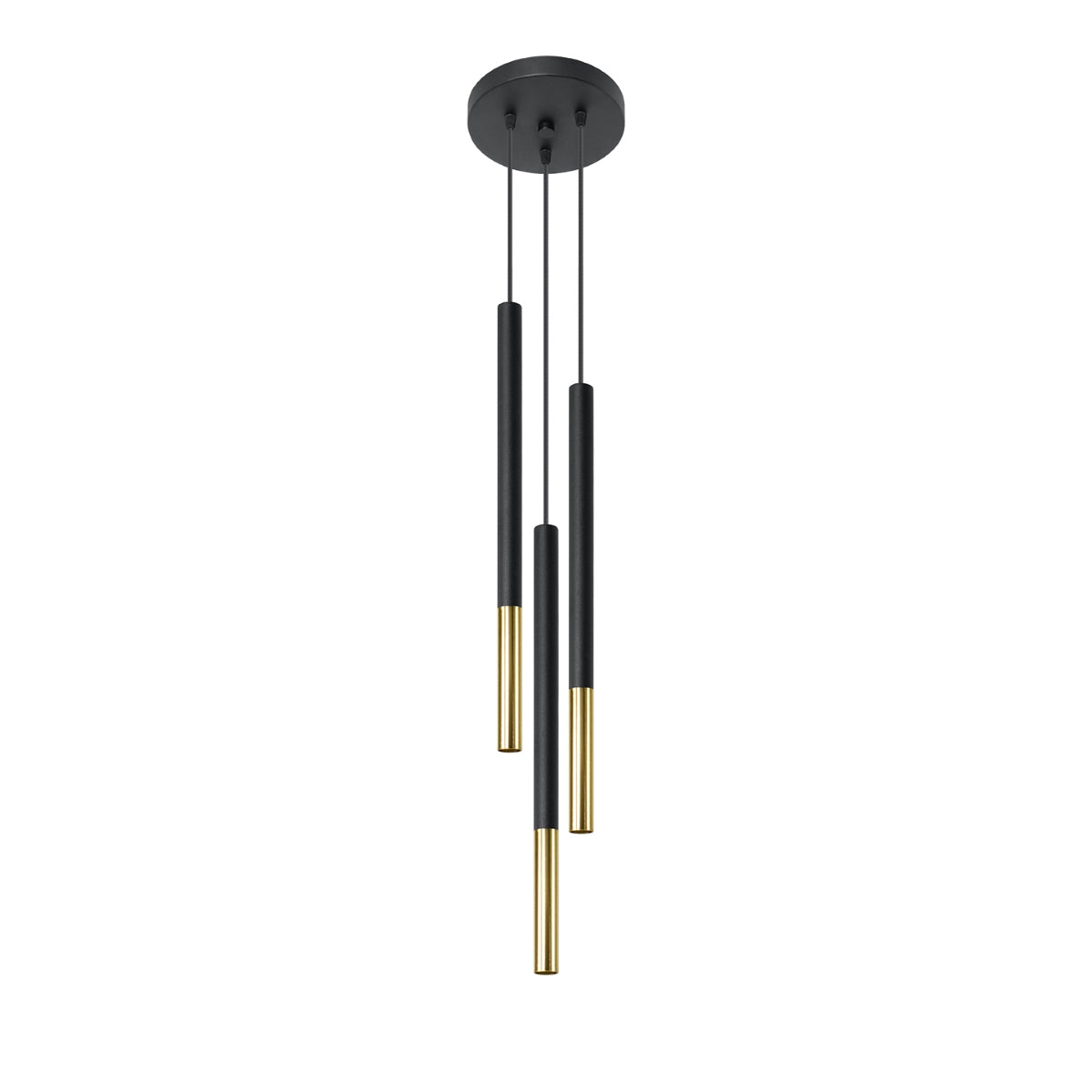 Hanglamp modern zwart en goud 3 lichten – Modèle Arcanis