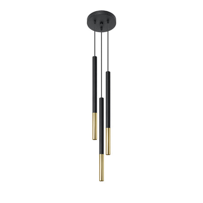 Hanglamp modern zwart en goud 3 lichten – Modèle Arcanis