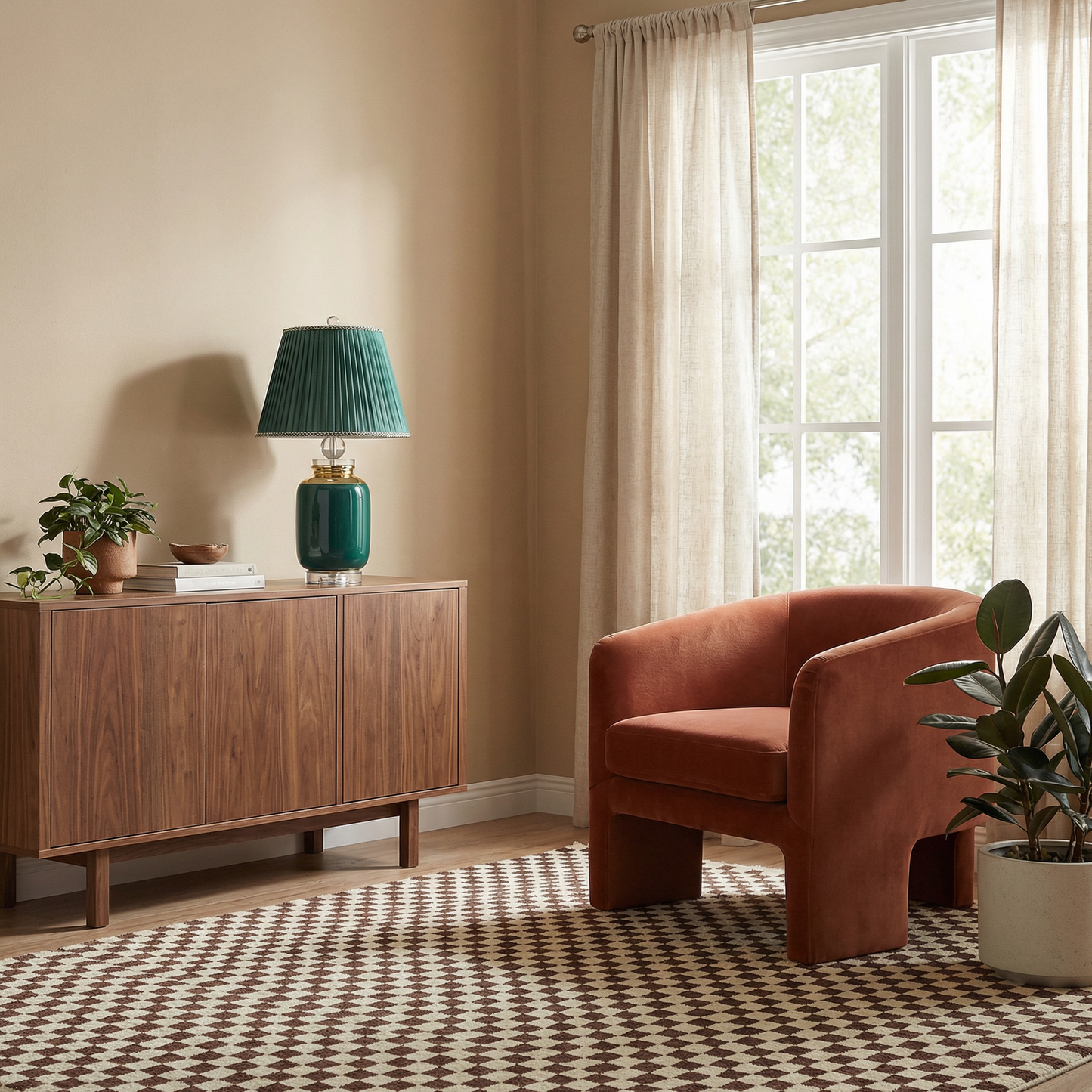 Elegante metalen tafelamp in smaragdgroen – Emeraudia