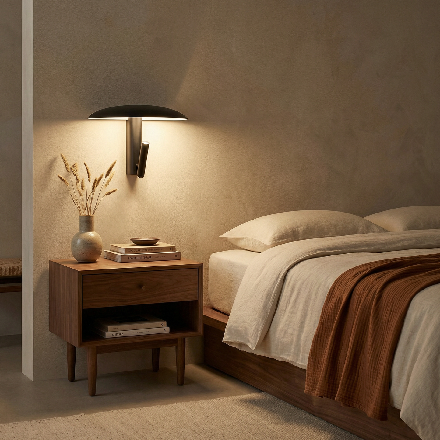 Draaibare wandlamp in zwart metaal – Zolanire