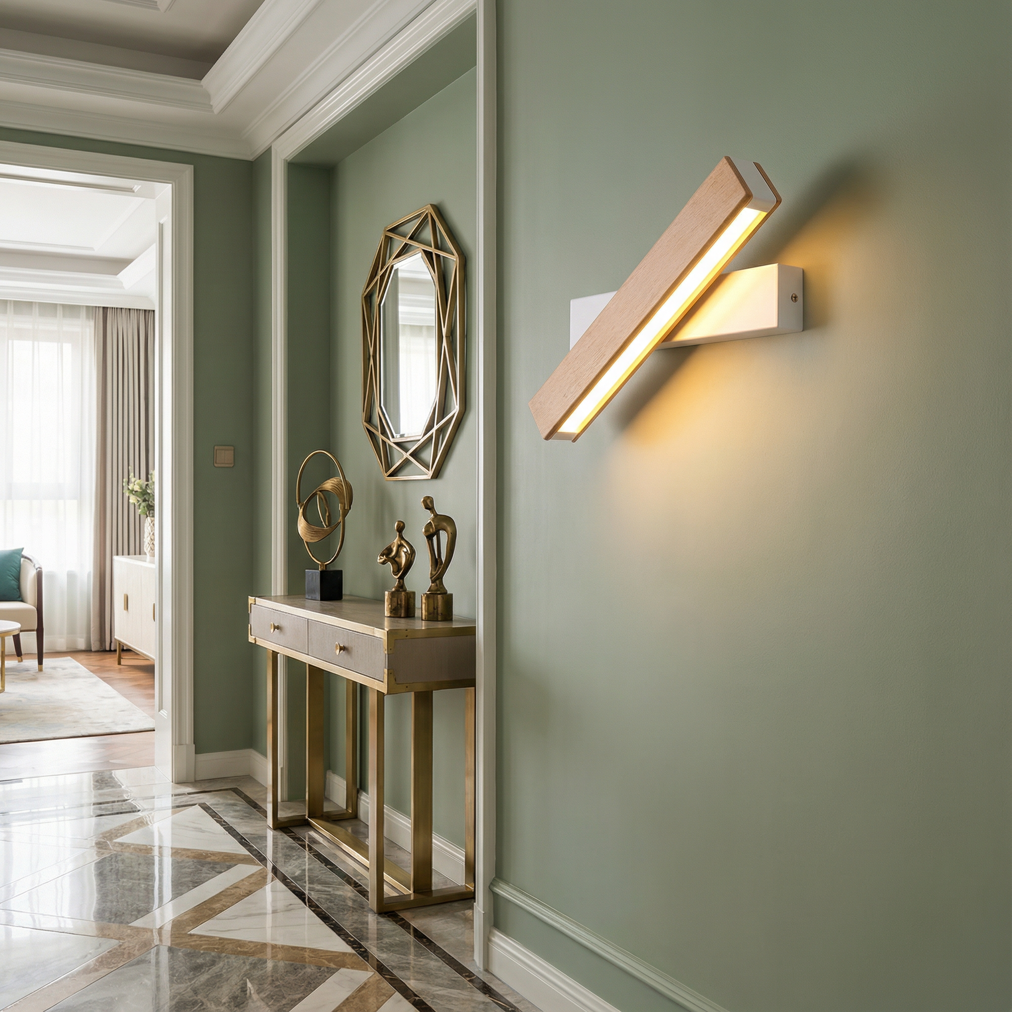 Wandlamp in Hout en Metaal voor Woonkamer – Armonéa