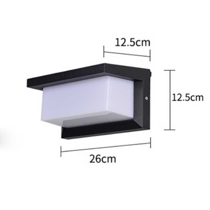 Applique murale extérieure en métal noir et verre blanc – Novalise