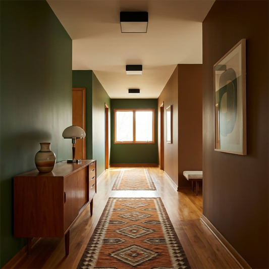 Square black minimalist ceiling light for living room – Model Narythia