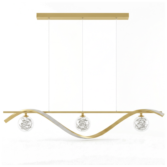 Lustre Minimaliste en Verre Clair et Fer Moderne – Vivalux