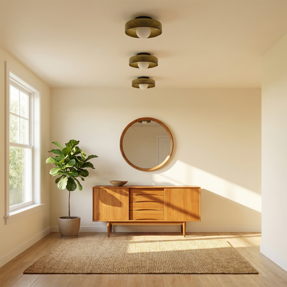 Vintage witte glazen plafondlamp voor entree – Orbique