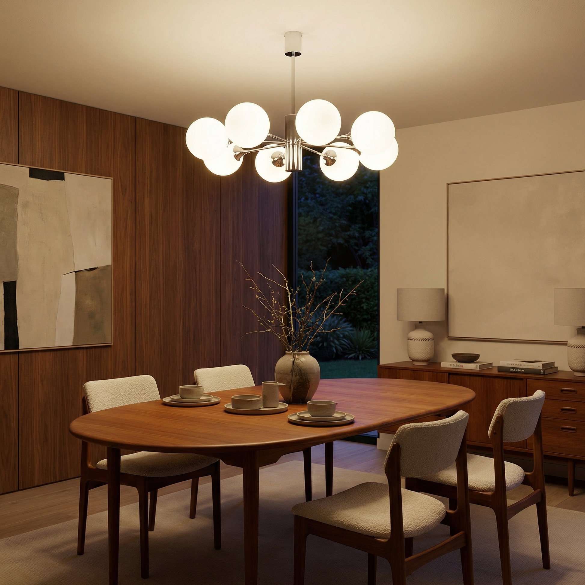 Moderne Noordse Kroonluchter in Ijzer voor Woonkamer – Ziraldion