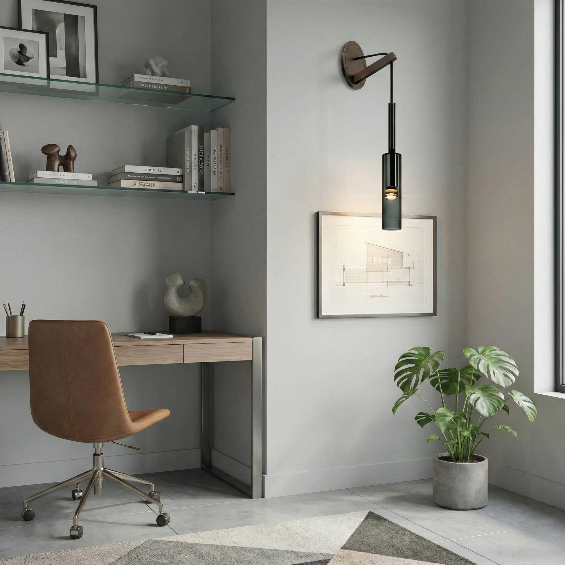 Wandlamp met geblazen glas en elegant design – Vinicole