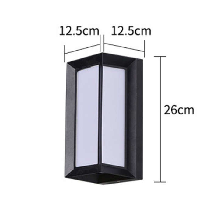 Applique murale extérieure en métal noir et verre blanc – Novalise