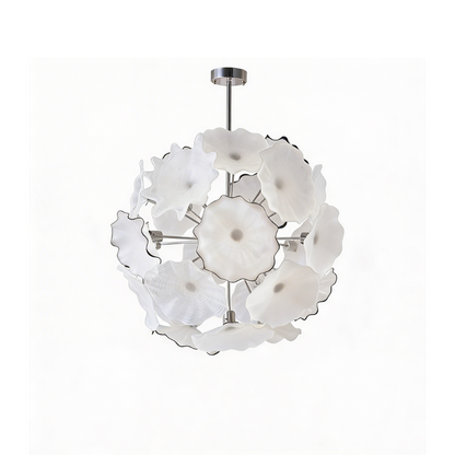 Lustre en Verre de Murano Blanc – Floréade
