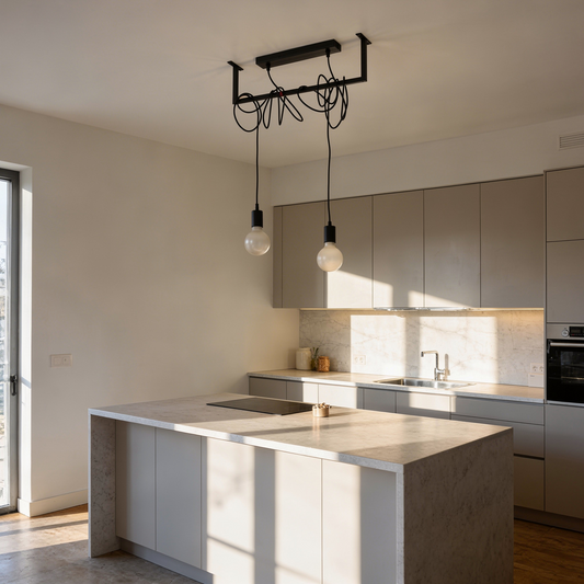 Minimalistisch zwart plafondlicht 2 lampen – modèle Valenciae