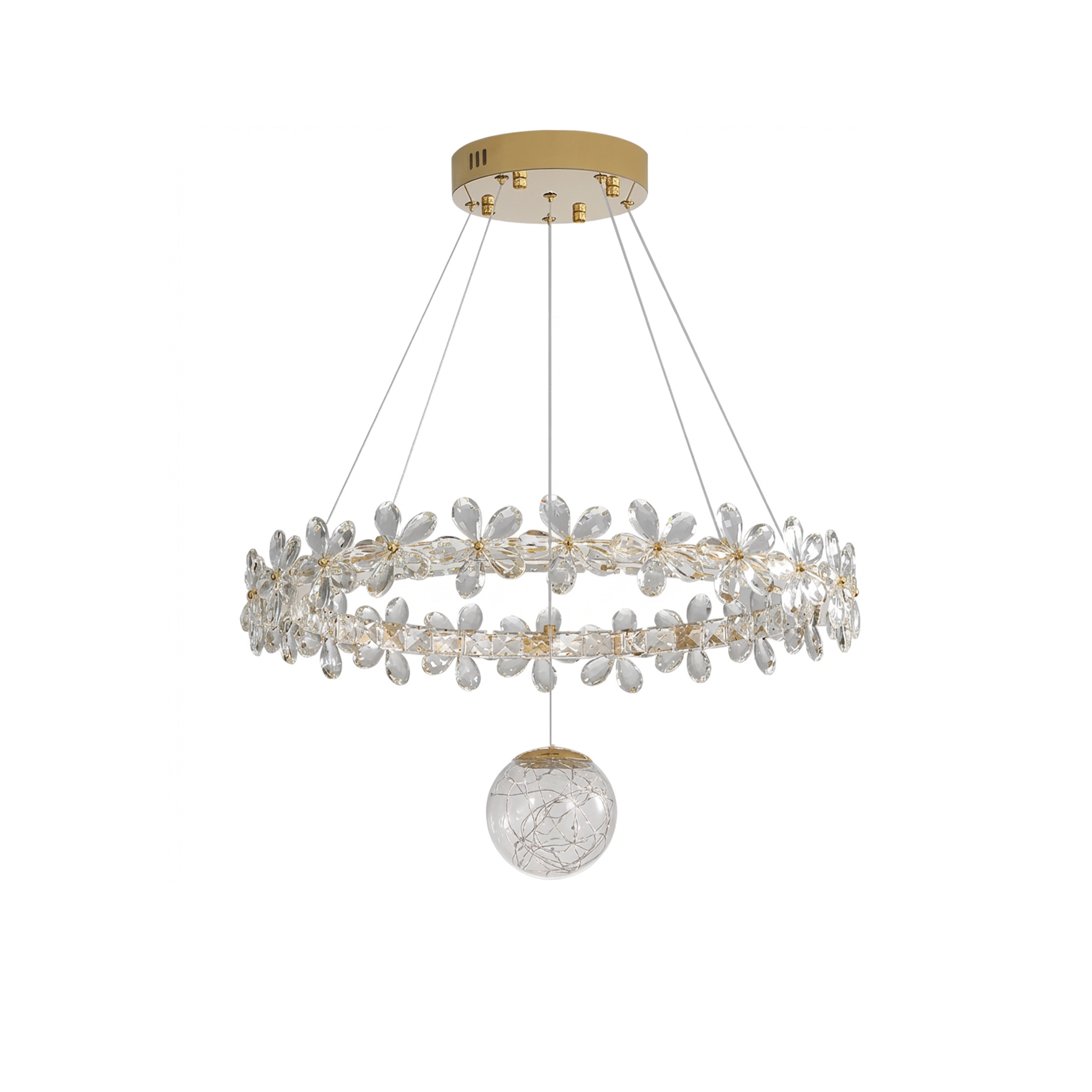 Plafonnier Design Orné de Cristaux Lumière Éclatante – Lumea