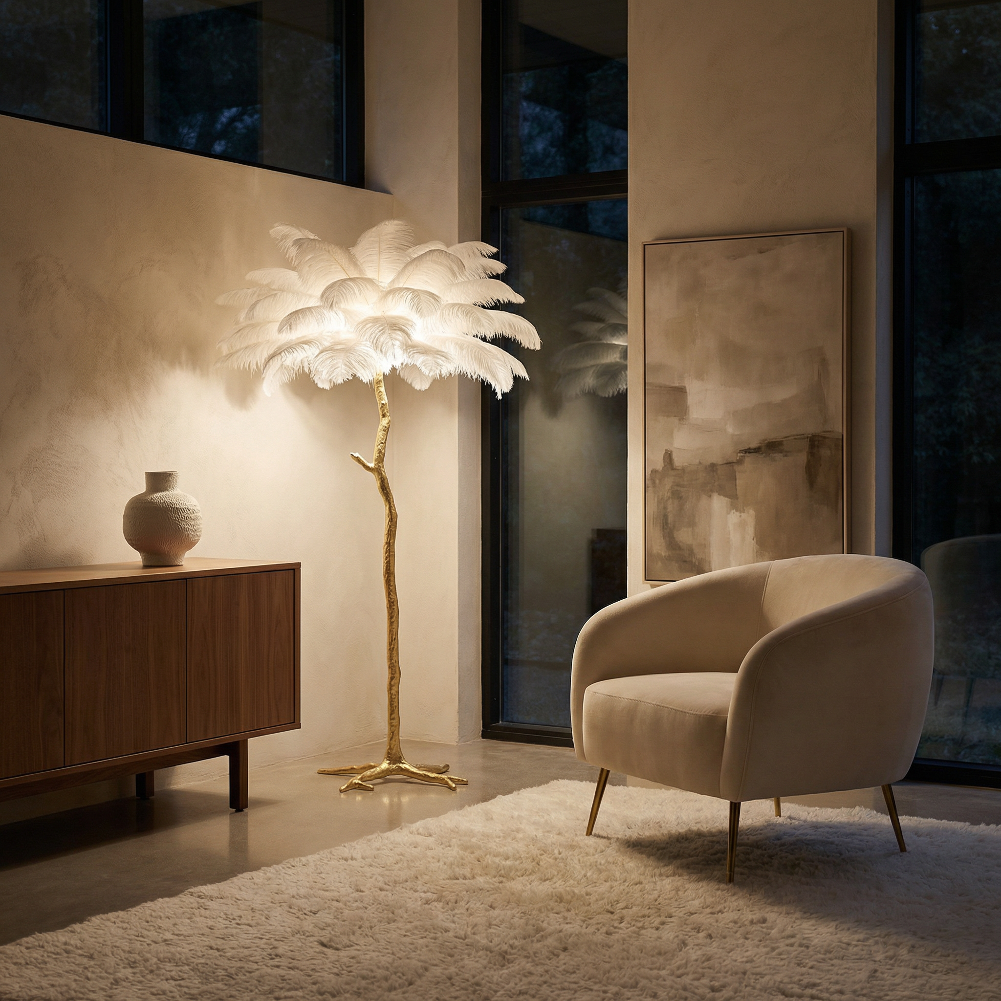 Staande lamp Veren Ambiance Glamour Elegante Ambachtslieden – Plumo