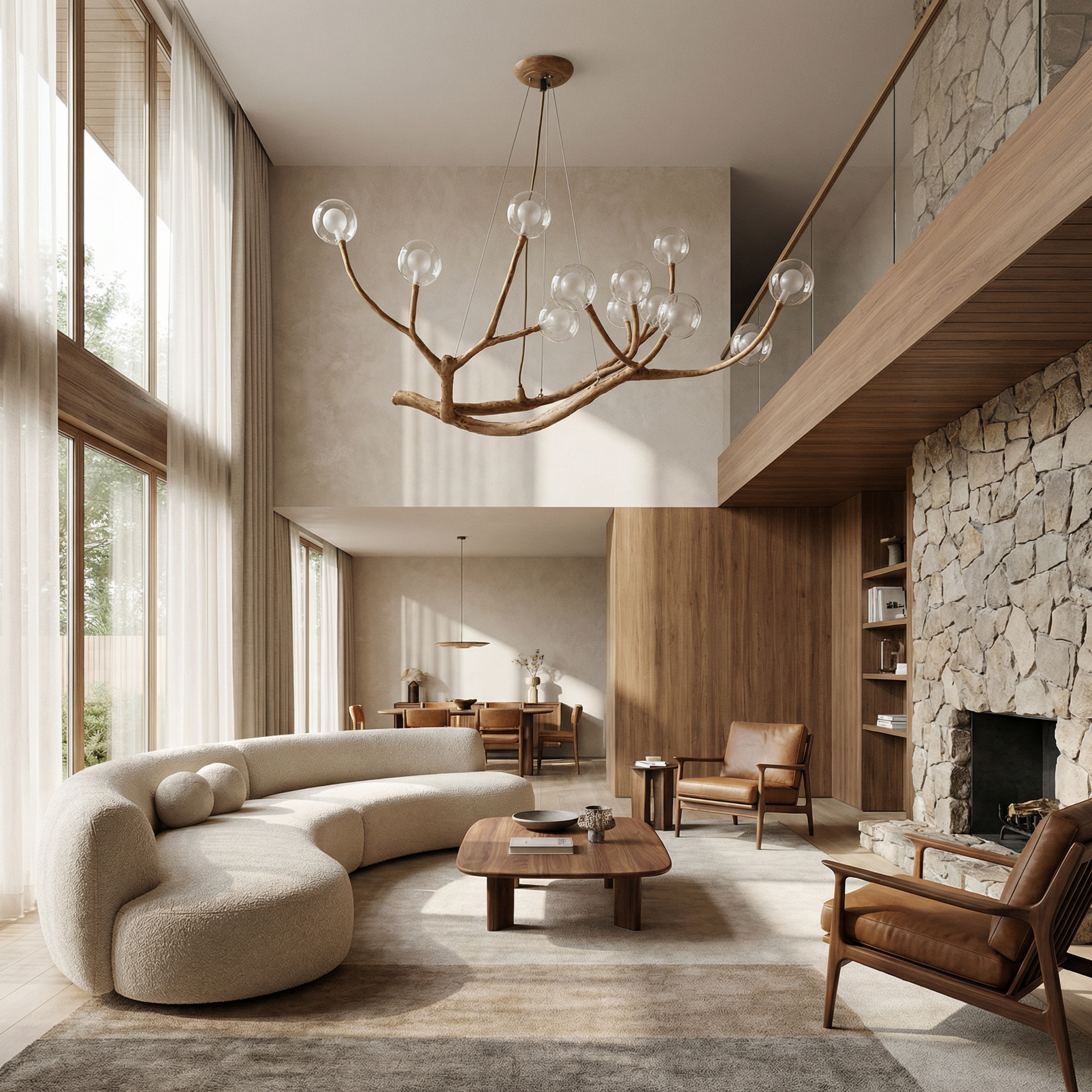 Modern Trendy Plafondlicht met Amber Glas – Haloa