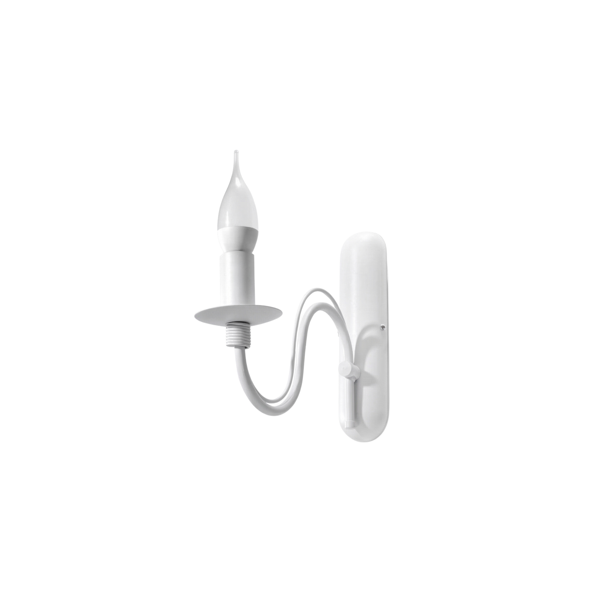 Modern white steel candlestick wall sconce – Asterwyn