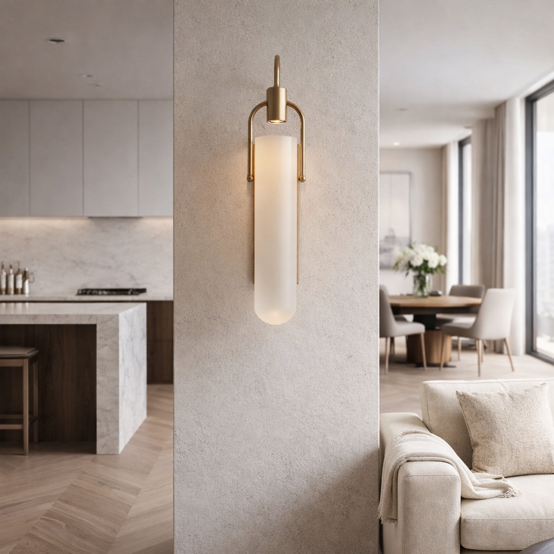 Moderne wandlamp in goud en zwart – Estanor