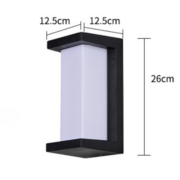 Applique murale extérieure en métal noir et verre blanc – Novalise