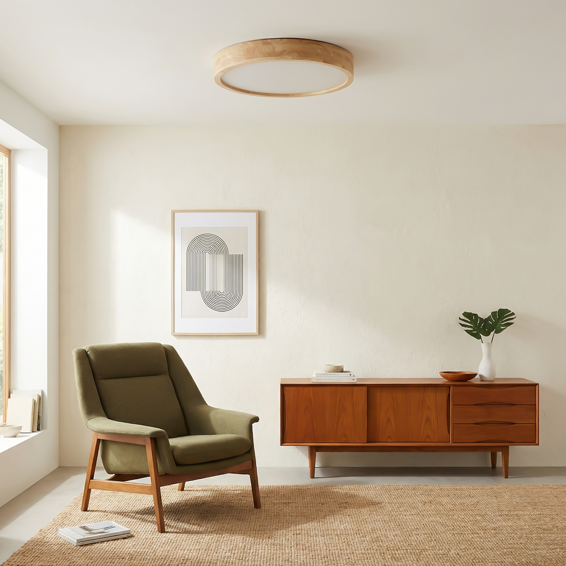 Moderne Plafondlamp Natuurlijk Hout Homogene Verlichting – Boscato