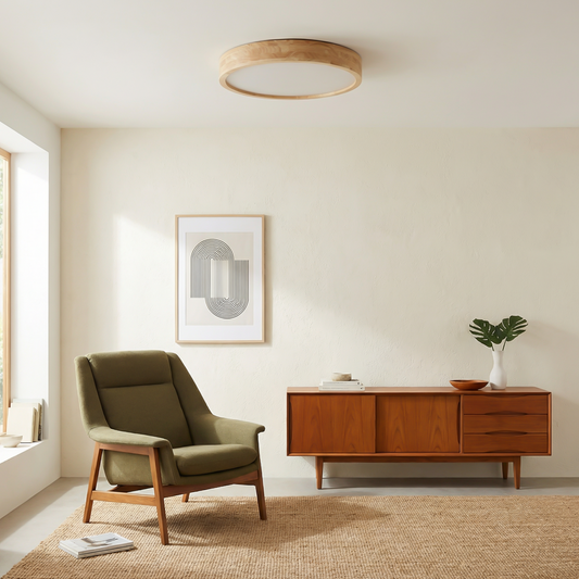 Moderne Plafondlamp Natuurlijk Hout Homogene Verlichting – Boscato