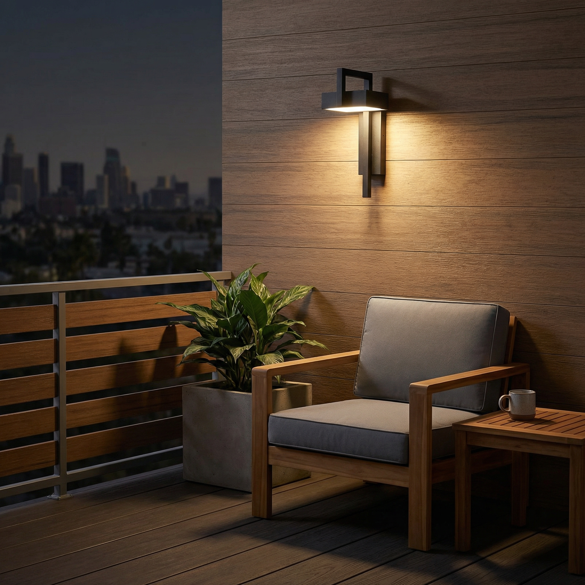 LED Wandlamp Zwart Staal voor Buiten – Armonéus
